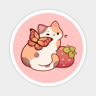 Calico fairy cat with strawberry Magnet